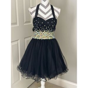 Beautiful beaded short black formal dress
